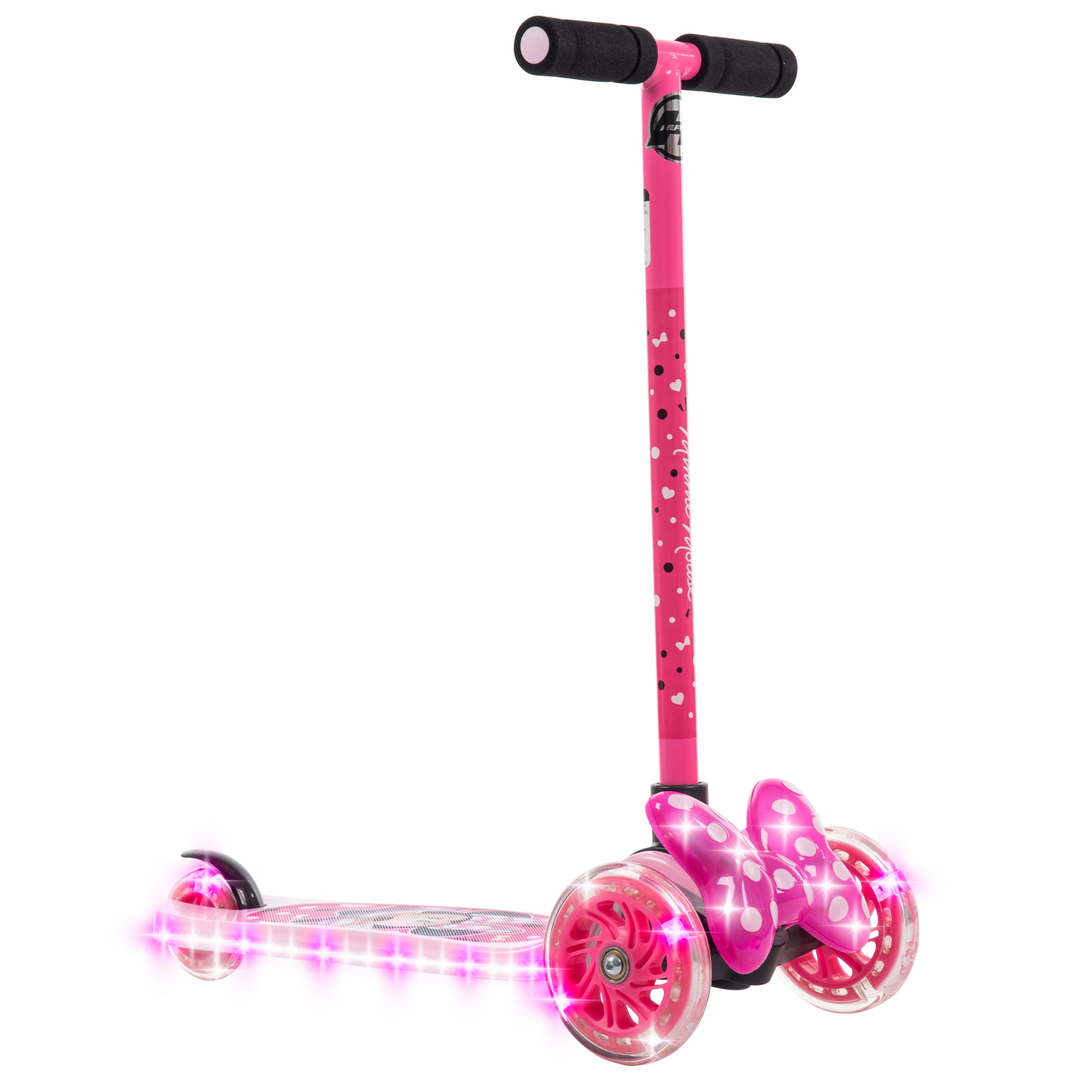 Huffy Disney Minnie Mouse Toddler Scooter, 3-Wheel Design, Ages 3+, Lights