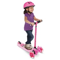 Disney Minnie 3-Wheel Lights and Sounds Tilt n' Turn Scooter for Girls, ages 3+ years, Pink, by Huffy