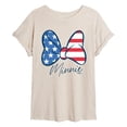 thumbnail image 1 of Disney - Minnie Americana Bow - Juniors Oversized Graphic T-Shirt, 1 of 4