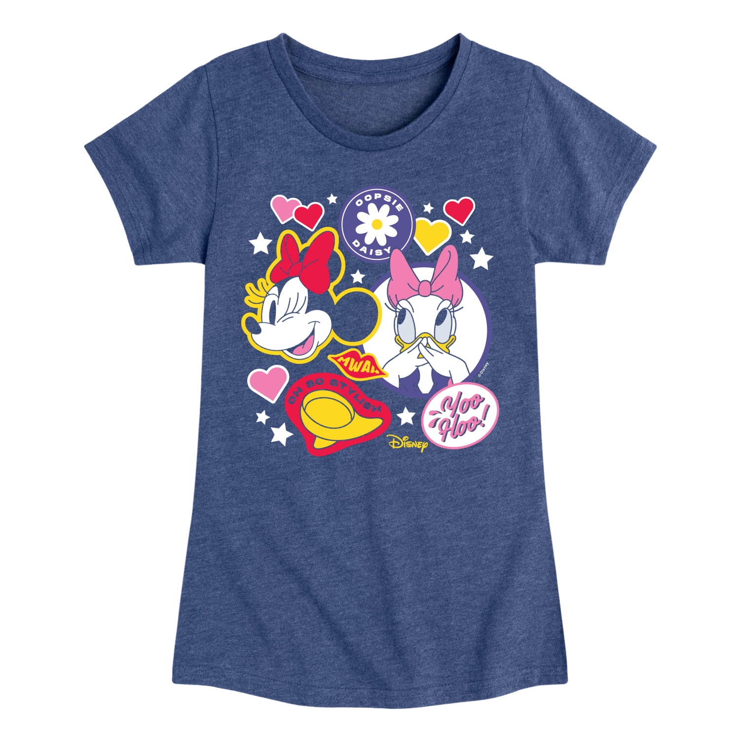 Disney - Minnie And Daisy Sticker Look - Youth Girls Short Sleeve ...