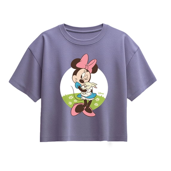 Disney - Minnie Bunny Character Art - Youth Girls Boxy T-Shirt