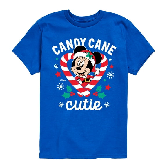 Disney - Minnie Candy Cane Cutie Christmas - Toddler & Youth Short Sleeve Graphic T-Shirt