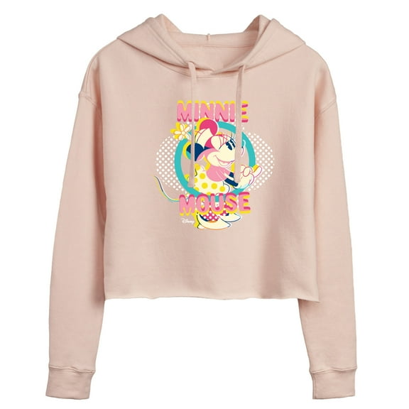 Disney - Minnie Circle Frame - Juniors Cropped Pullover Hoodie