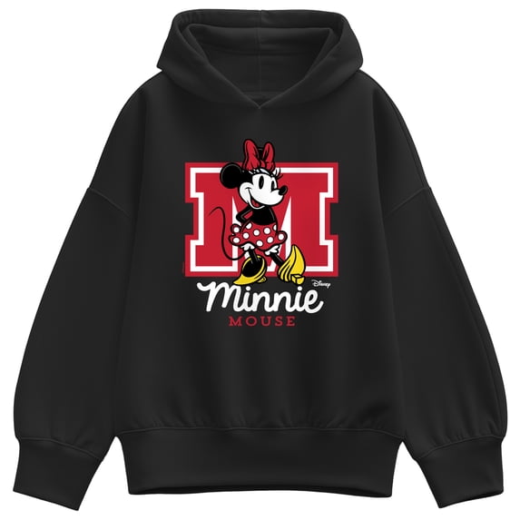 Disney - Minnie Collegiate - Women's Oversized Fleece Hoodie Sweatshirt