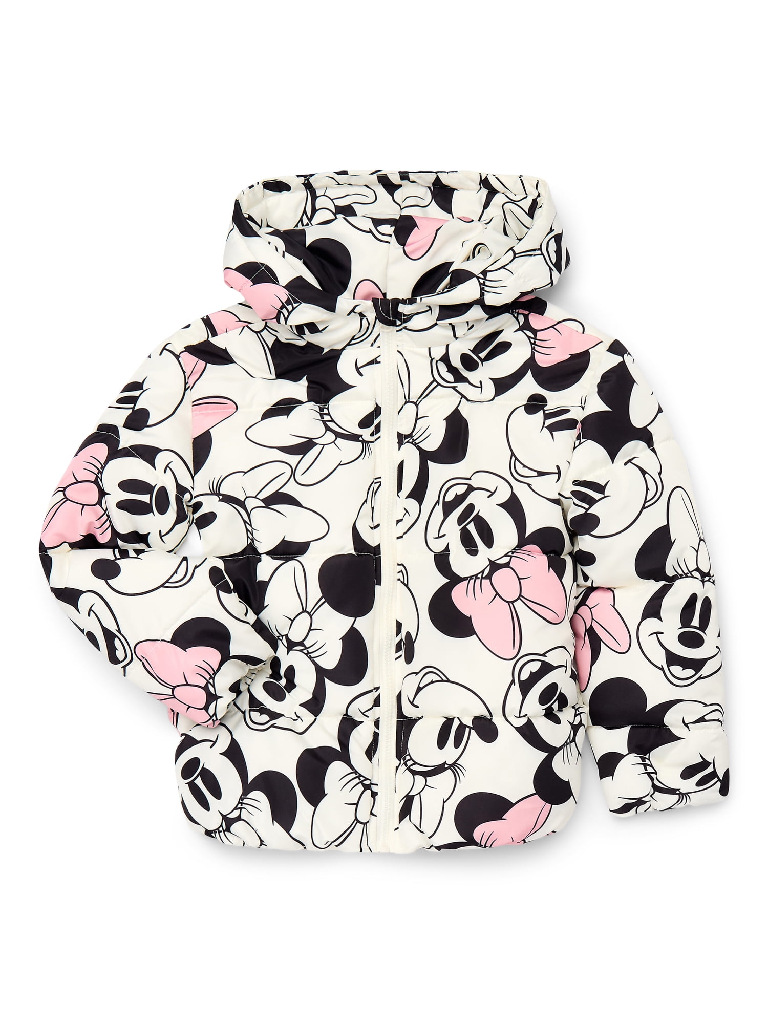 Disney, Girls & Big Girls Graphic Zip Up Puffer Jacket, Minnie Mouse, Sizes 4-12