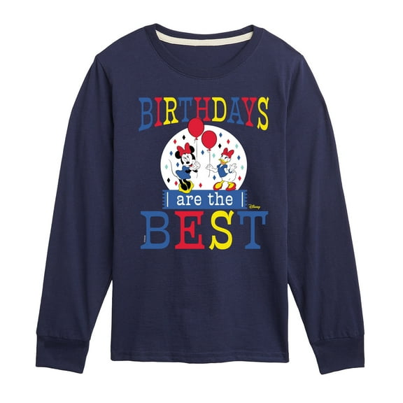 Disney - Minnie & Daisy - Birthdays Are The Best - Youth Long Sleeve Graphic T-Shirt