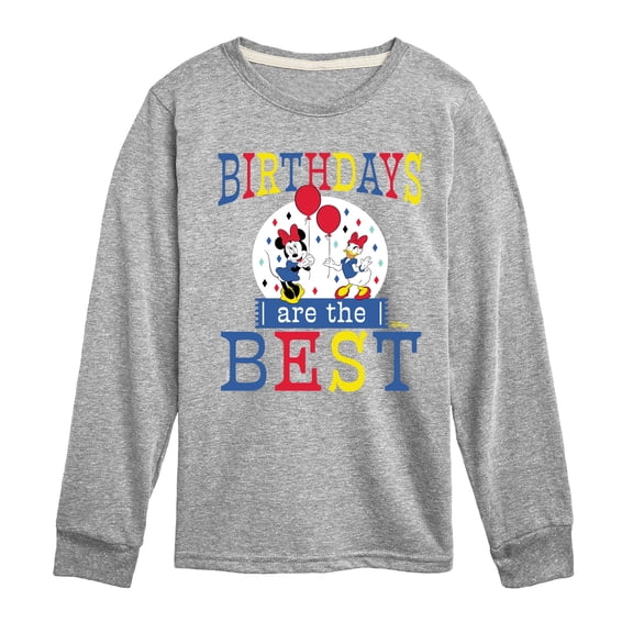 Disney - Minnie & Daisy - Birthdays Are The Best - Youth Long Sleeve Graphic T-Shirt