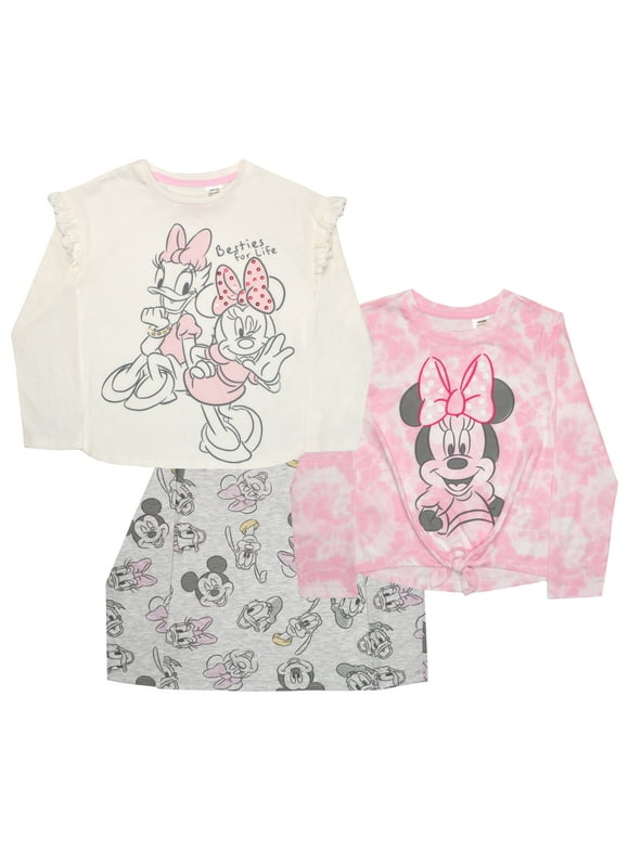 Disney Minnie Daisy Girls Long Sleeve 3-Piece Set for Kids and Toddlers (Size 4-3T)
