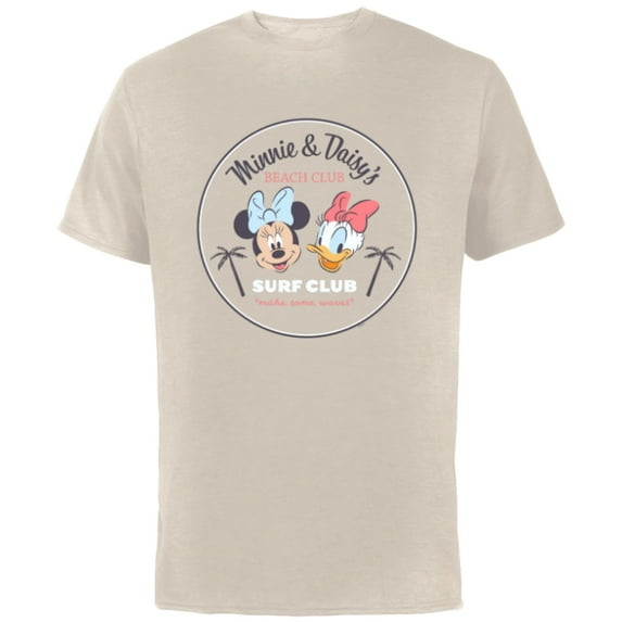 Disney Minnie & Daisy’s Summer Beach Vacation Surf Club- Short Sleeve Cotton T-Shirt for Adults - Customized-Natural