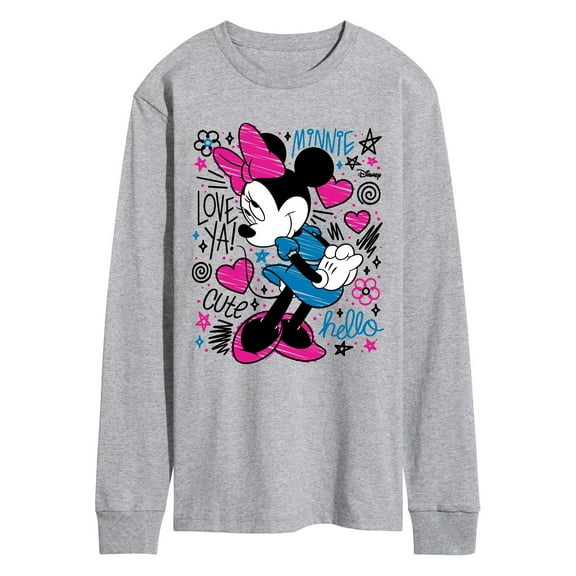 Disney - Minnie Doodles - Men's Long Sleeve Graphic T-Shirt