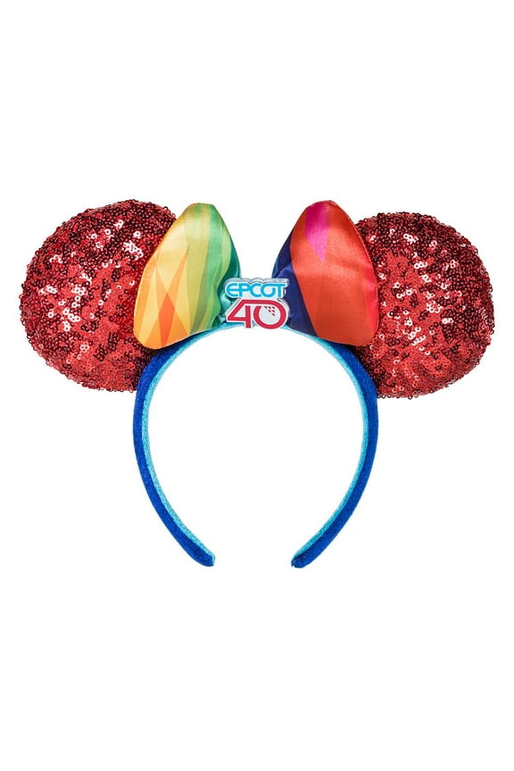 Disney Minnie Ear Headband EPCOT 40th Anniversary Sequin