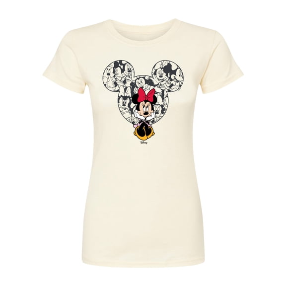 Disney - Minnie Ear Pattern - Juniors Fitted Short Sleeve Graphic T-Shirt