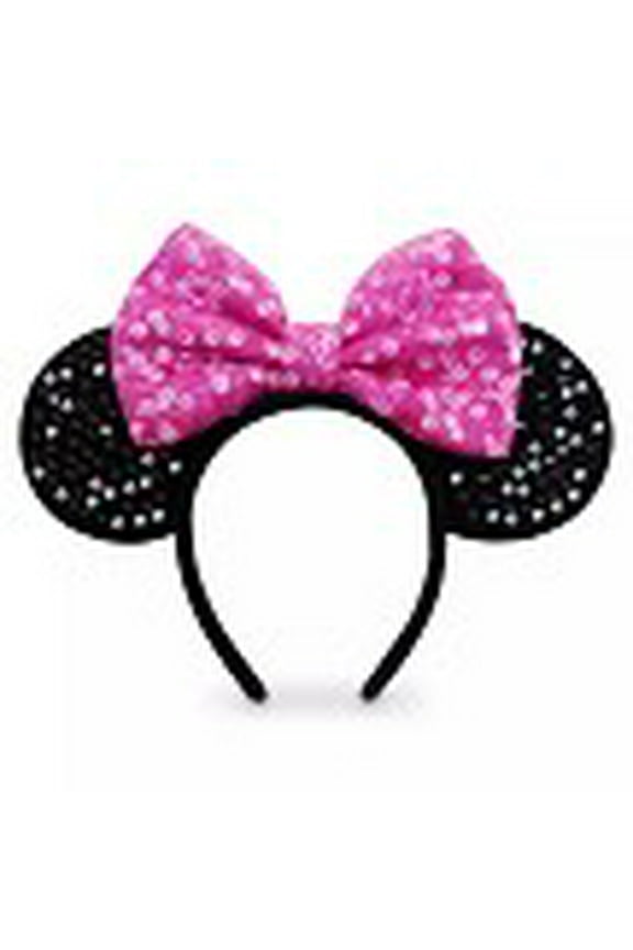 Minnie Ears Headband - Youth - Minnie Mouse - Pink & Black Sequins