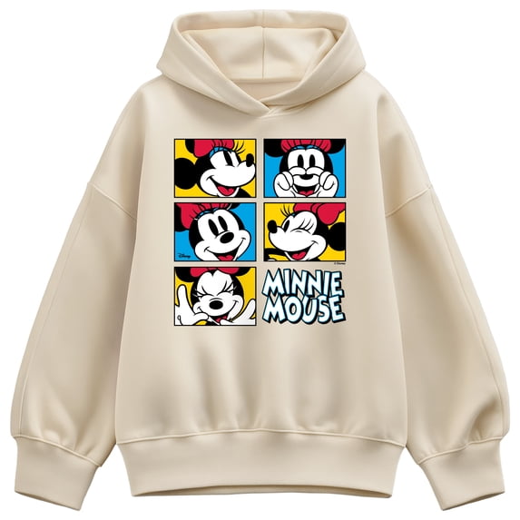 Disney - Minnie Faces Grid Oversized Fleece Hoodie Sweatshirt