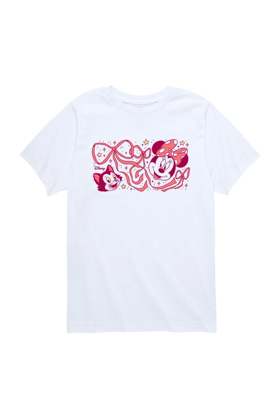 - Minnie Figaro Bow - Youth Boys Short Sleeve Graphic T-Shirt