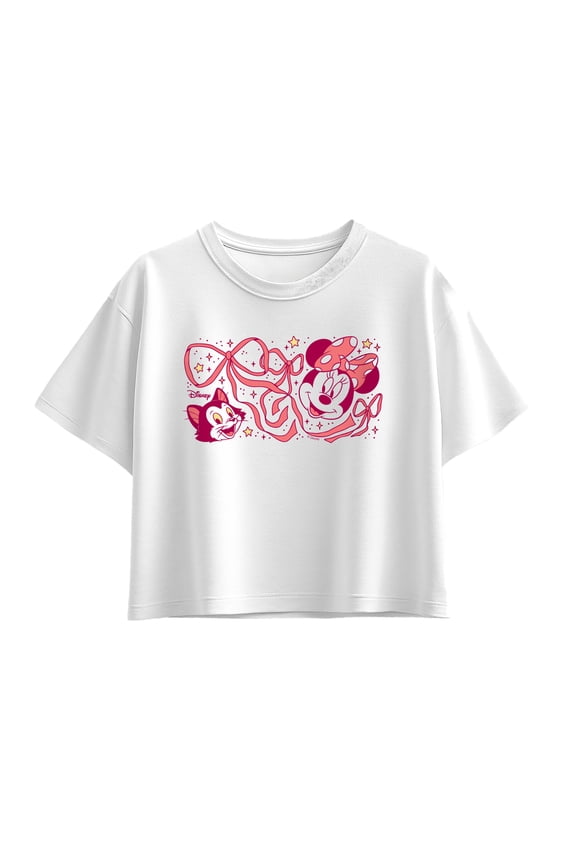 - Minnie Figaro Bow - Youth Girls Boxy T-Shirt