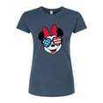 thumbnail image 1 of Disney - Minnie Flag Glasses - Juniors Fitted Graphic T-Shirt, 1 of 5