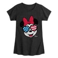 thumbnail image 1 of Disney - Minnie Flag Glasses - Youth Girls Fitted Short Sleeve T-Shirt, 1 of 5