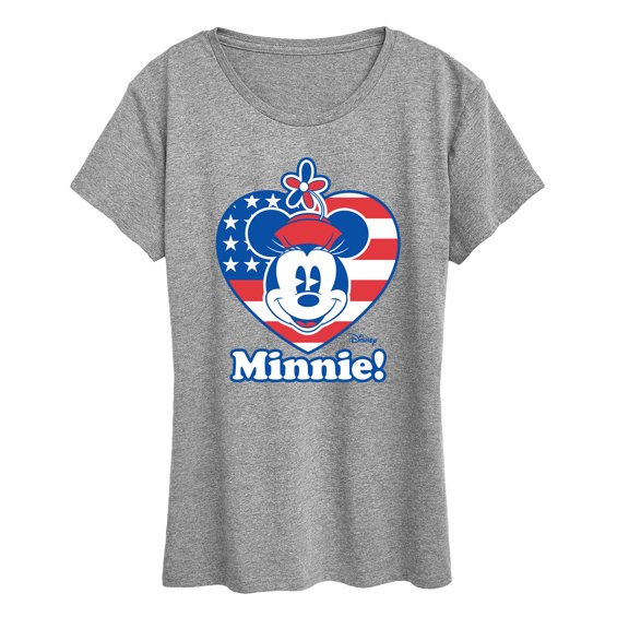 Disney - Minnie Flag Heart - Women's Short Sleeve Graphic T-Shirt
