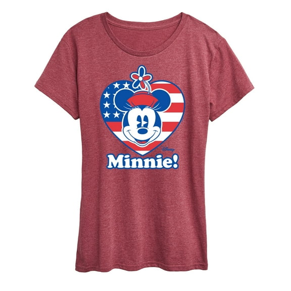 Disney - Minnie Flag Heart - Women's Short Sleeve Graphic T-Shirt