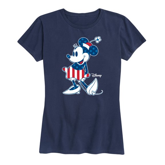 Disney - Minnie Flag Pattern - Women's Short Sleeve Graphic T-Shirt