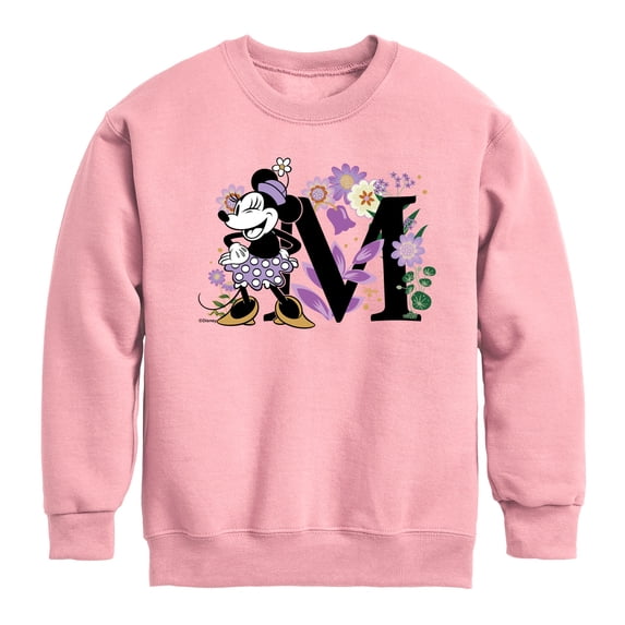 Disney - Minnie Floral Boys' Graphic Long Sleeve Fleece Sweatshirt