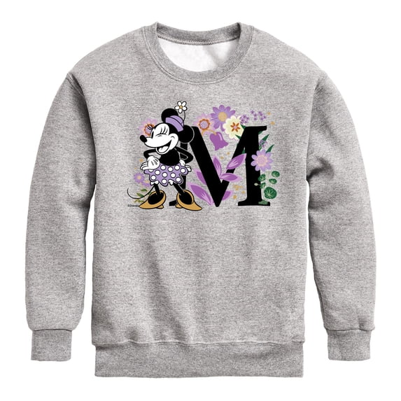 Disney - Minnie Floral Boys' Graphic Long Sleeve Fleece Sweatshirt