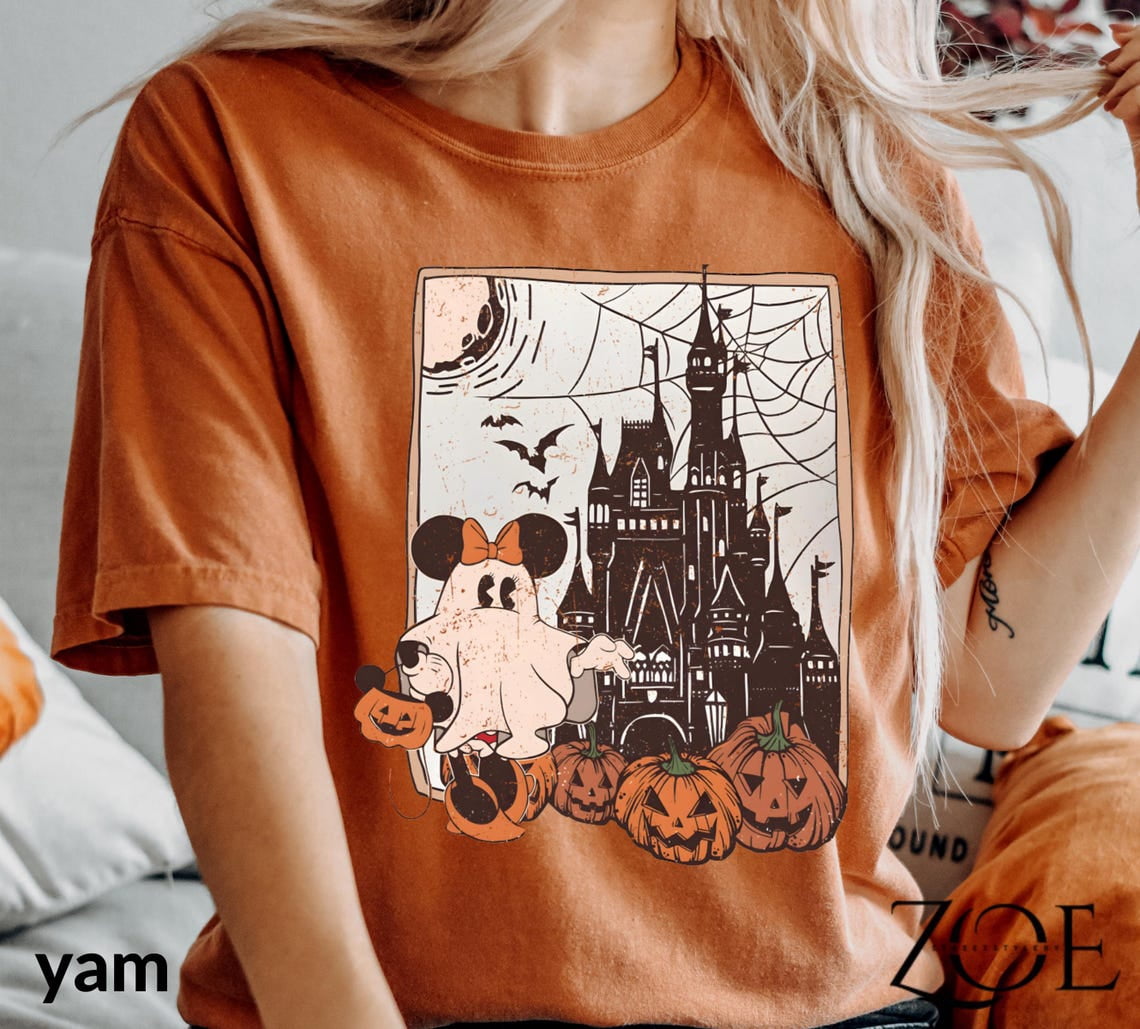 Disney Mickey Mouse Halloween Ghosts Pumpkins Spiders Sweatshirt