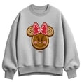 thumbnail image 1 of Disney - Minnie Gingerbread Head - Women's Oversized Fleece Crew Sweatshirt, 1 of 3