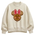 thumbnail image 1 of Disney - Minnie Gingerbread Head - Women's Oversized Fleece Crew Sweatshirt, 1 of 4