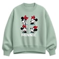 thumbnail image 1 of Disney - Minnie Grid - Women's Oversized Fleece Crew Sweatshirt, 1 of 3