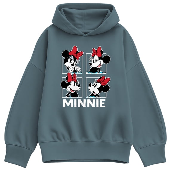 Disney - Minnie Grid - Women's Oversized Fleece Hoodie Sweatshirt