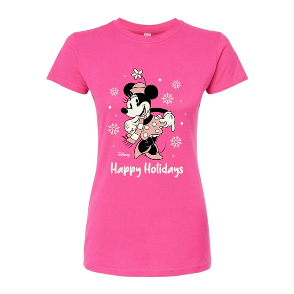 Disney - Minnie Happy Holidays - Juniors Fitted Graphic T-Shirt