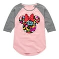 thumbnail image 1 of Disney - Minnie Head - Toddler & Youth Girls Raglan Graphic T-Shirt, 1 of 4