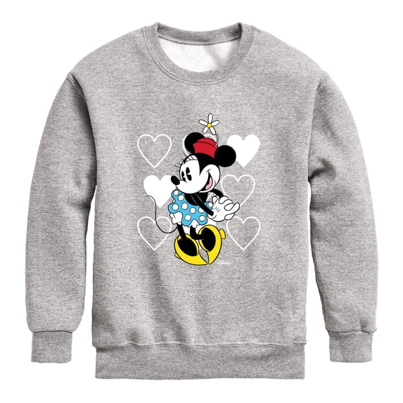 Disney - Minnie Hearts Boys' Graphic Long Sleeve Fleece Sweatshirt