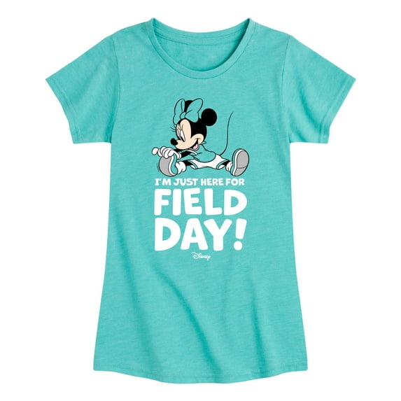 Disney - Minnie Just Here For Field Day - Toddler And Youth Girls Short Sleeve Graphic T-Shirt