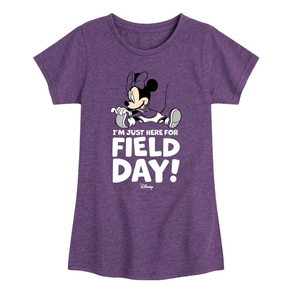 Disney - Minnie Just Here For Field Day - Toddler And Youth Girls Short Sleeve Graphic T-Shirt