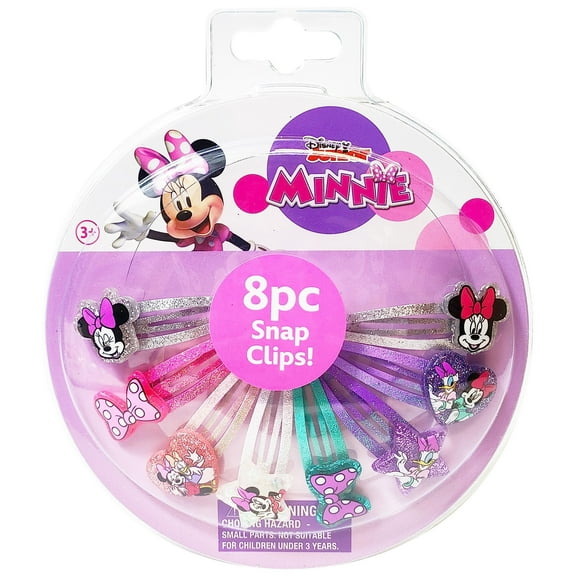 Disney Minnie Kids Hair Clips for Girls Snap Clips 8 Pack Multi Color Ages 3 