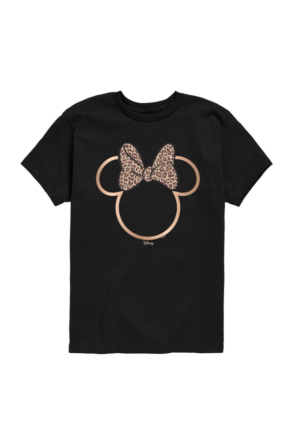 - Minnie Leopard Print - Youth Boys Short Sleeve Graphic T-Shirt