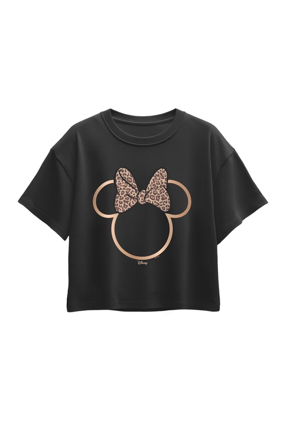 - Minnie Leopard Print - Youth Girls Boxy T-Shirt
