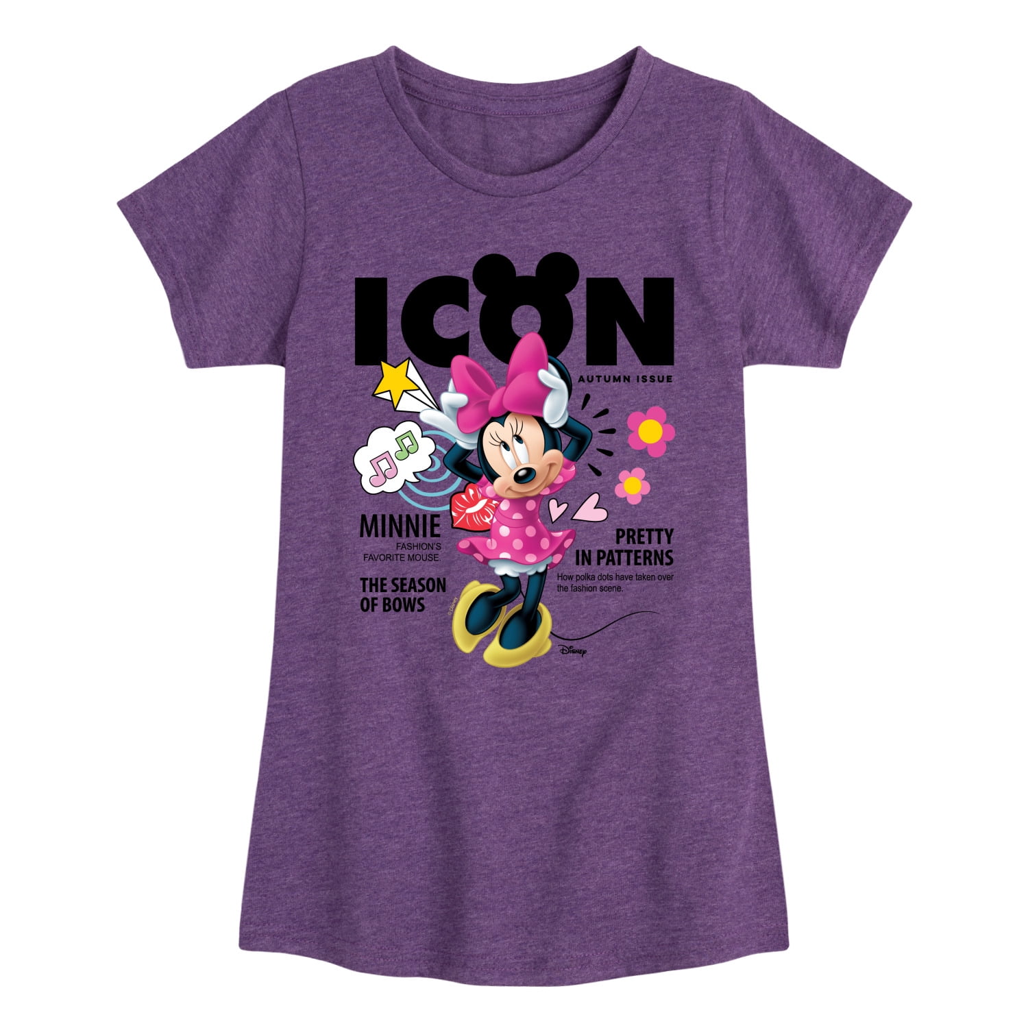 Disney - Minnie Mag Cover - Toddler & Youth Girls Short Sleeve Graphic ...