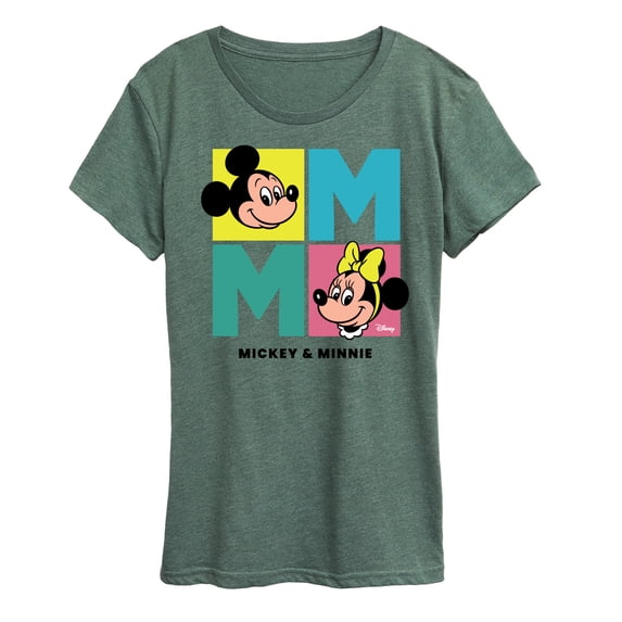 Disney - Minnie Mickey Color Grid Women's Short Sleeve Graphic T-Shirt