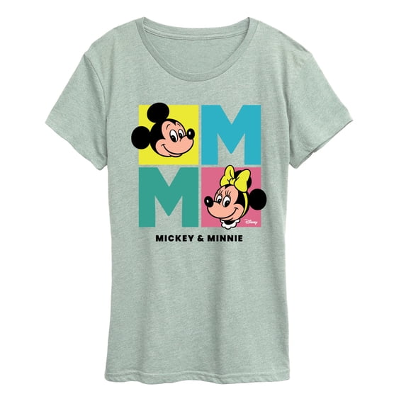 Disney - Minnie Mickey Color Grid Women's Short Sleeve Graphic T-Shirt