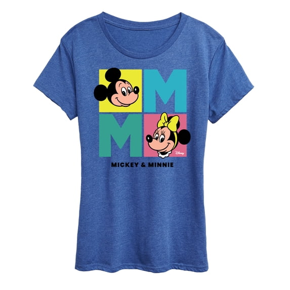 Disney - Minnie Mickey Color Grid Women's Short Sleeve Graphic T-Shirt