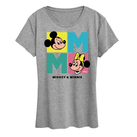 Disney - Minnie Mickey Color Grid Women's Short Sleeve Graphic T-Shirt