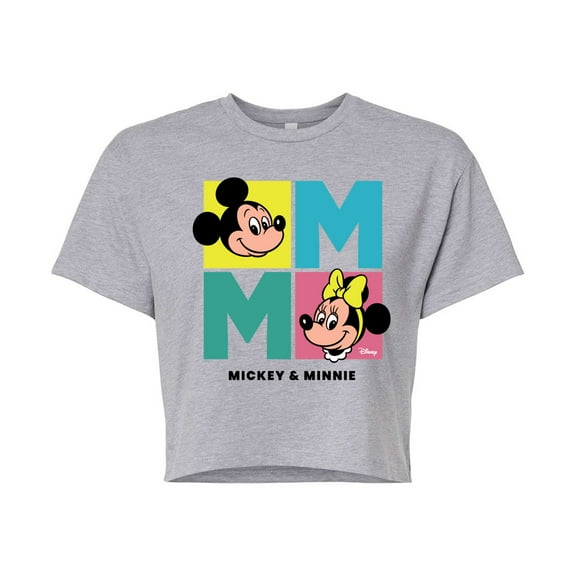 Disney - Minnie Mickey   - Juniors Cropped Cotton Blend T-Shirt