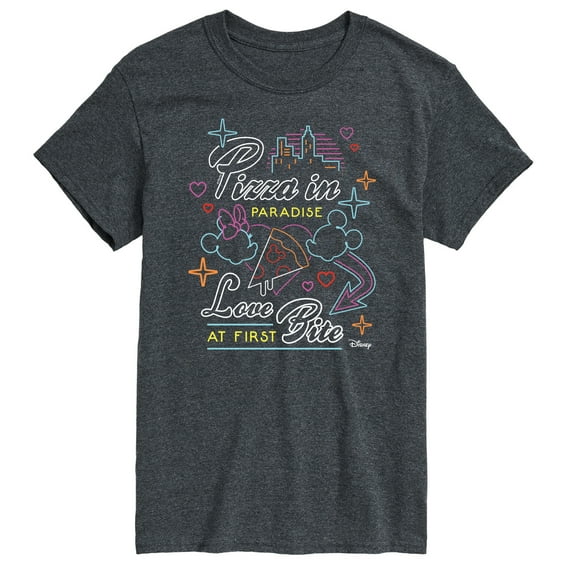 Disney - Minnie & Mickey - Love At First Bite - Pizza in Paradise - Men's Short Sleeve Graphic T-Shirt