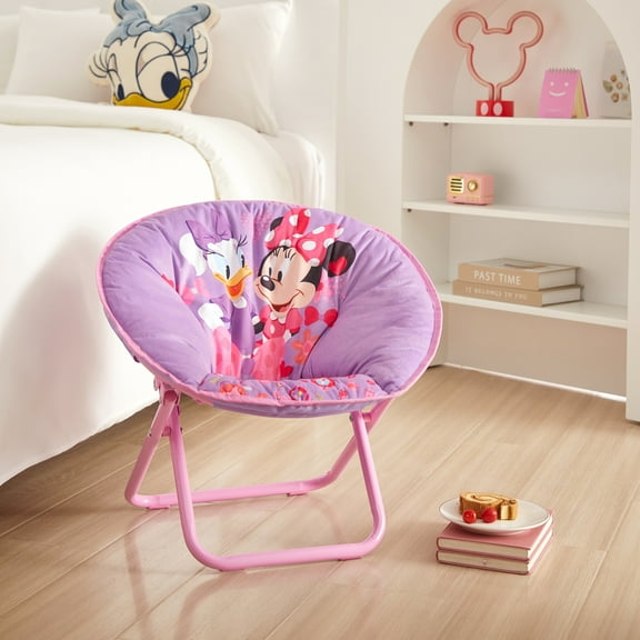 Disney Minnie Mouse 19" Toddler Mini Saucer Chair, Pink Polyester