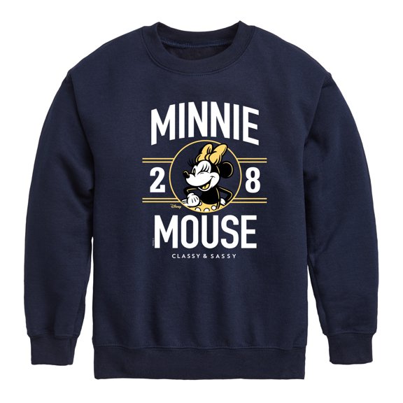 Disney - Minnie Mouse - 1928 Classy & Sassy - Youth Crewneck Fleece Sweatshirt