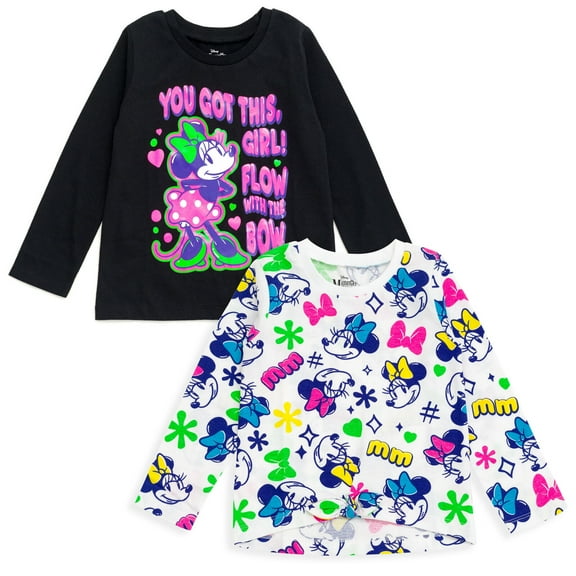 Disney Minnie Mouse 2 Pack Long Sleeve T-Shirts Infant to Big Kid